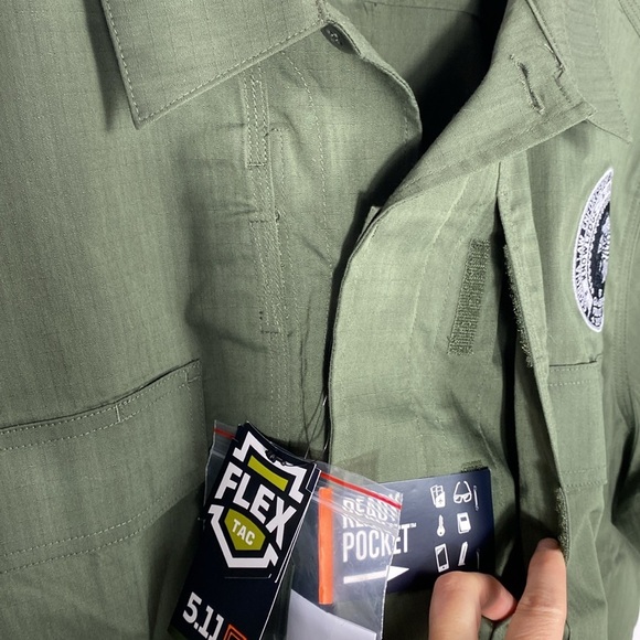 5.11 Tactical Men's Flex-tac TDU Green Ripstop Short Sleeve Shirt size XL - Picture 11 of 12